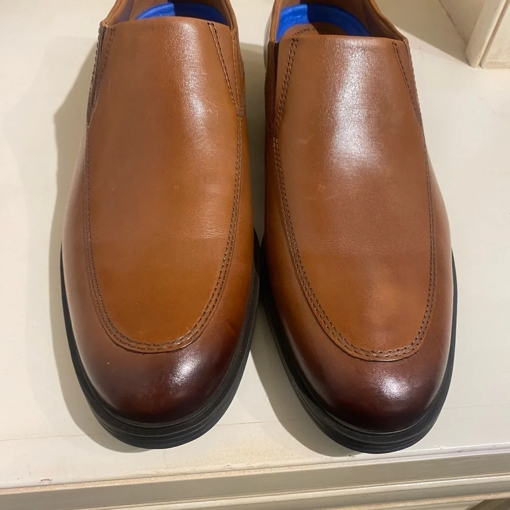 Clarks Men’s Whiddon Step Brown Leather Loafers Slip-On comfort New 10